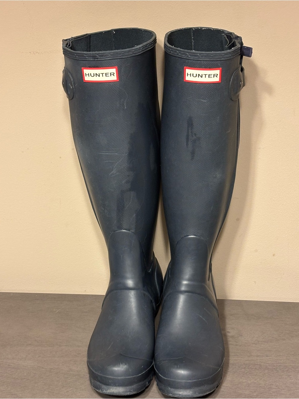 Hunter Rainboots Navy Knee High Size 8
